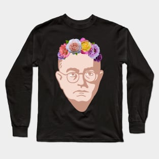 Theodor Adorno - Portrait With Flower Crown Long Sleeve T-Shirt